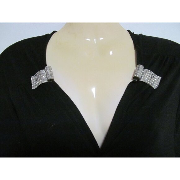 Vintage Set of Dress Clips Silver Aluminum Ripple Textured Design - Picture 11 of 11